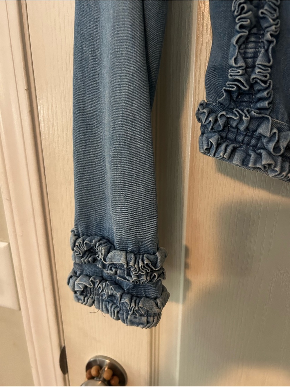 Moschino Blue Denim Ruffle Jacket - Picture 3 of 11
